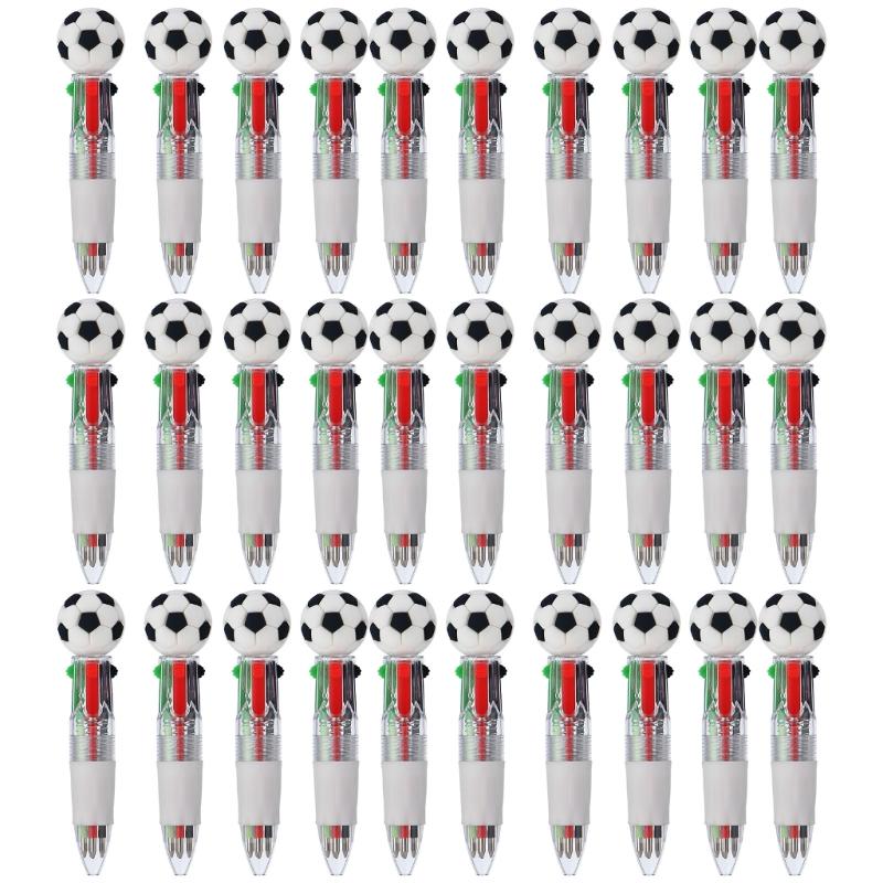 10/20/30Pcs 4-Color Cartoon Sports Ball Design Ballpoint Pen Set Classroom Prize For Students And Office Use