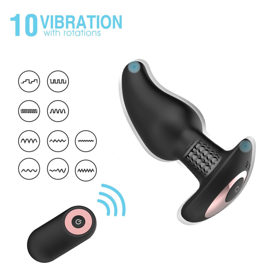 Rotating Bead Vibration Wireless Remote Control Rear Court Pull Bead Anal Plug Male and Female Masturbation Massage Stick Adult Sexual Products