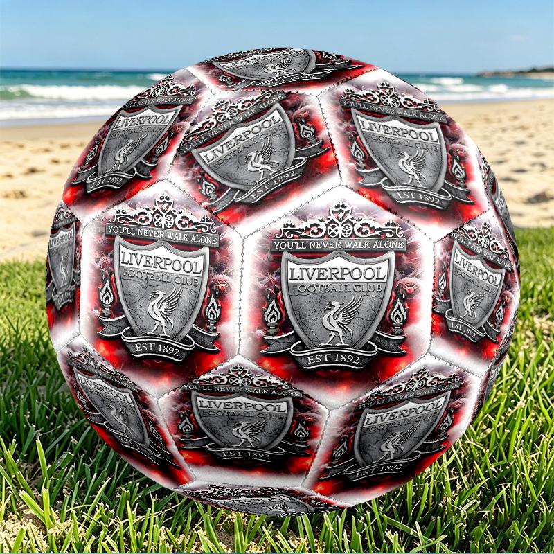 Liverpool F.C. Aufdruck Größe 5 Fußball, PU Verschleißfester Fußball für Spieltraining und tägliches Üben, Geburtstagsgeschenk für Fußballfans
