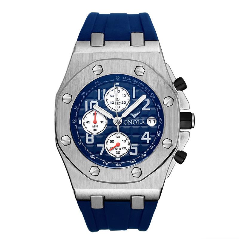 New TOP Brand Luxury Men's Watch With Box ONOLA Men's Silicone Band Waterproof Multifunctional Men's Quartz Watches