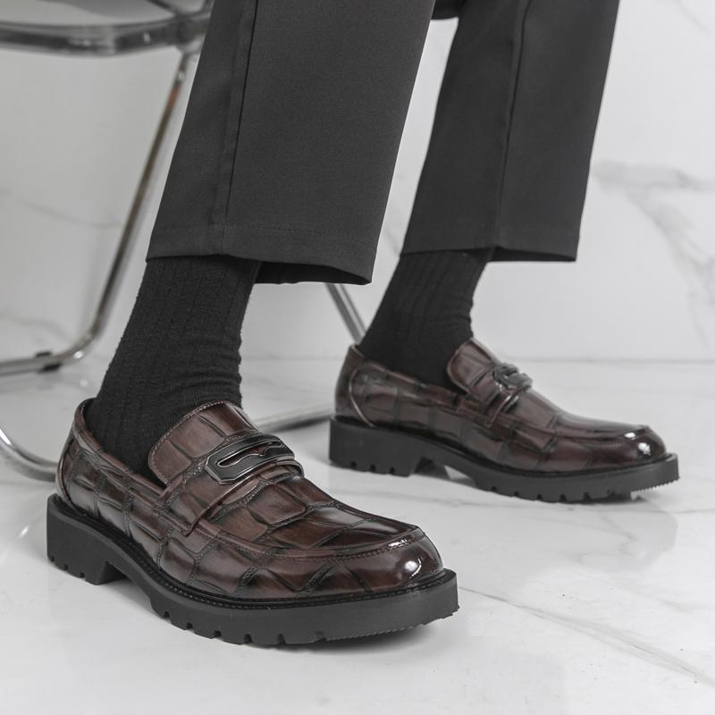 Dress Shoes Man Business Formal Leather Shoes Men High Quality Party Weddind Brogues Social Leather Shoes For Men Platform