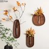 Creative Wall Mounted Wooden Vase Plant Pots Living Room Decoration Background Wall Hanging Flowers Arrangement Flower Vase