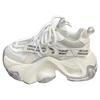 Korean version of mesh dad shoes women 2025 new color matching heightened thick sole lace-up sports leisure breathable soft bottom trendy