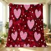 Multi-functional Flannel Fleece Blanket No Shedding Heart Series, Soft Warm Cozy Throw for Home, Valentine's Gift & Decor
