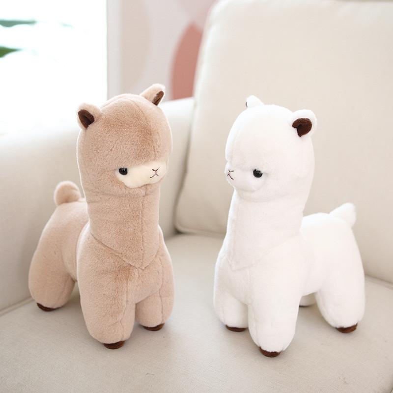 Brown Cute White Alpaca Cartoon Plush Toy Pillow For Kid Gift And Room Decor