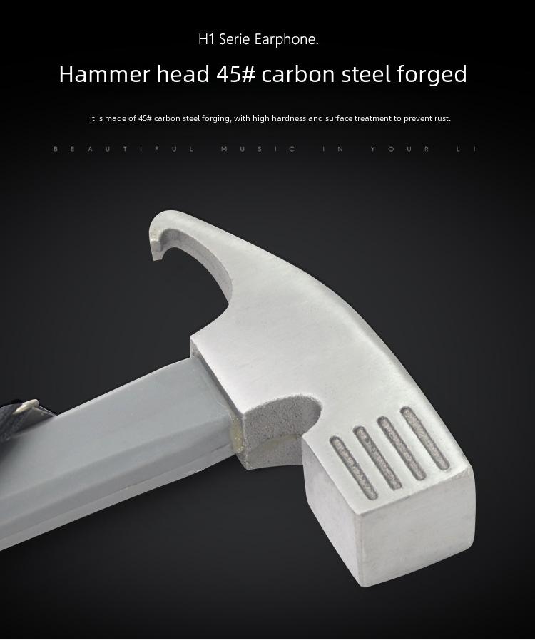 Multifunctional Outdoor Hammer: High-Carbon Steel Camping Tool with Ground Nail Puller