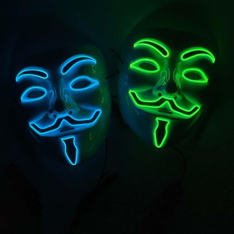 LED Light-Up Mask – A Role-play Mask with a Neon Effect, Perfect for Halloween, Carnivals, Nightclubs and Parties