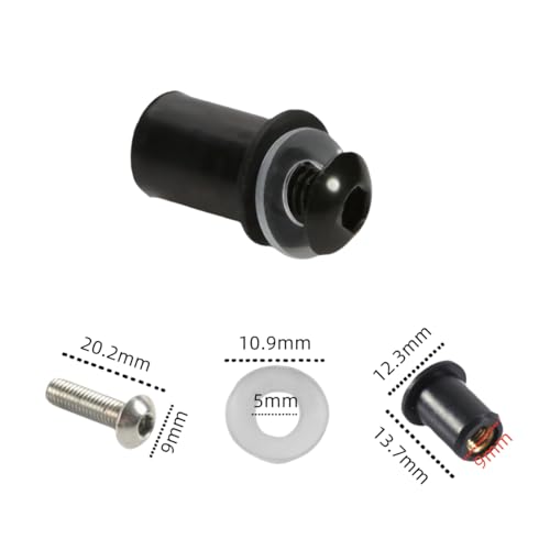 Screen Bolts, Set of 10, Well Nuts, Windshield Screws, with Hex Wrench, Cowl Screen, Cowl/screen Fixing (silver)