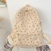 Travel Backpack for Teens and Girl Laptop Daypacks Flower Print Backpack Students School Bag Corduroy Rucksacks