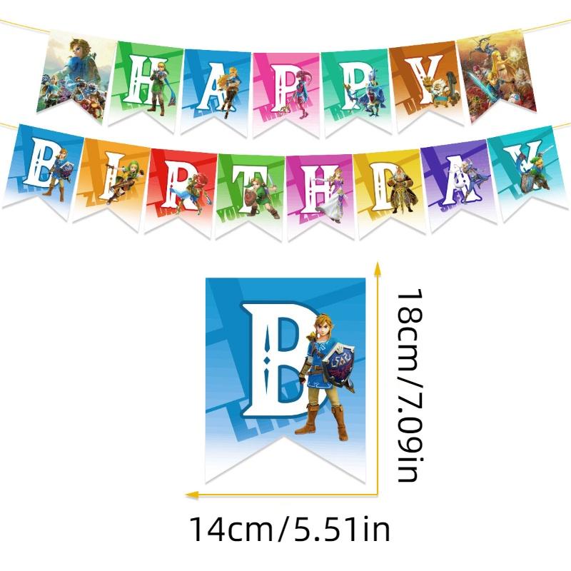 Legend Of Zelda Game Theme Balloon Banner Cake Toppers Set Party Decorations