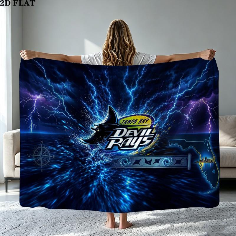 Tampa Bay Devil Rays Print Flannel Blanket High Quality Warm Comfortable Cover for All Seasons Perfect for Gifts Home Decor