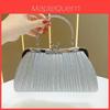 Clutch Bag With Pleated Design And Ine Glitter Design For Evening Events