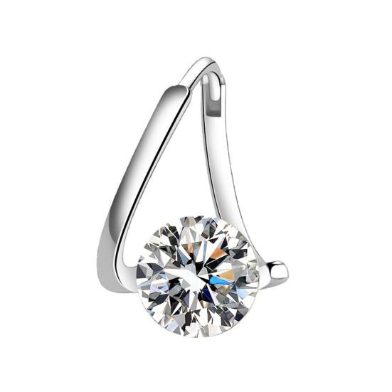 1 Pair Drop Earrings Cubic Zirconia Inlay Arc-Shaped Design Earrings Lightweight Comfortable Wearing Women Earrings Jewelry Gift