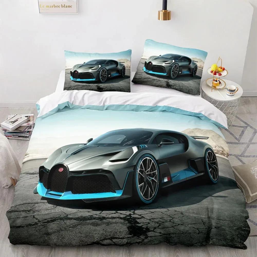 

Sports Car King Queen Duvet Cover Cool Colorful Supercar Pattern Bedding Setfor Men Adult Race Car 3Pcs Polyester Quilt Cover 70x133cm 2pcs