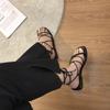 Fashion Women Sandals Summer 2024 New Beach Sandals Fashion Sexy Flat Casual Shoes for Women Cross-Tie Open Toe Casual Sandals Women