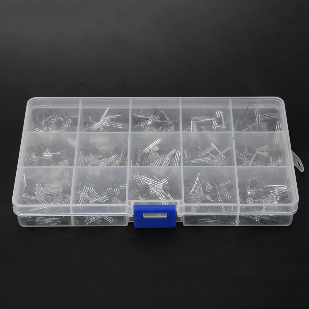600 Stück Gerade Einbau NPN TO-92 PNP 2N2222-S9018 Allzweck-Transistor-Kit