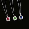 Imitation Cultivation Emerald Pendant Collarbone Chain Female Bright Niche Design Sun Flower Necklace Female