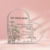 Heart-Shaped Appreciation Plaque for Mom - Collectible Figurine, Meaningful Gift From Son, Ideal for Mother's Day, Christmas, Thanksgiving, Birthday W