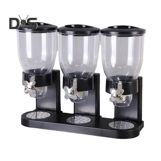 

Прозрачный диспенсер для сухих продуктов питания, банка для хранения, не содержит бисфенол А, большая емкость, легко моется, многоразовый контейнер для хлопьев, диспенсер для конфет чёрный