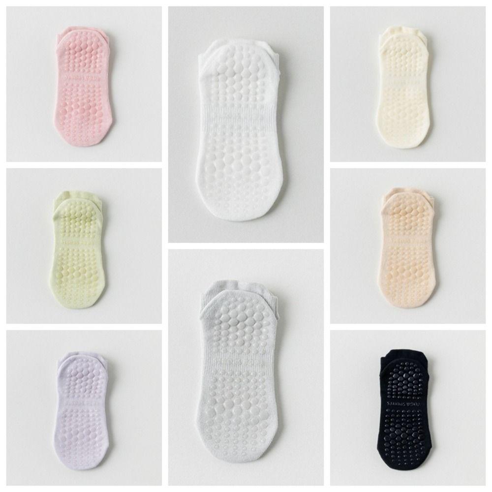 5Pairs Breathable Yoga Socks Women Sweat-Absorbent Short Tube Socks Anti-Slip Fitness Socks Ballet