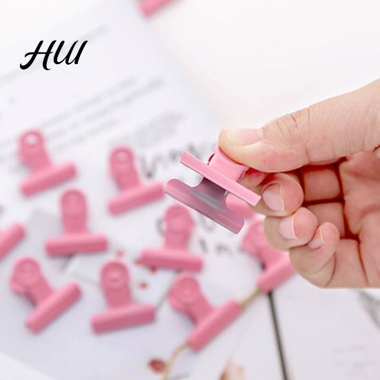 Paper Clamp Metal Clip 8PCS Binder Clips Round Tail Safety Design Stable Clamping Fresh Color Force Macaron Rust Resistant Office School Supplies