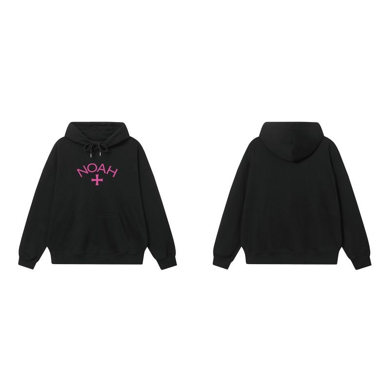 NOAH Pink Cross Print Hoodie Men Women Loose Casual Winter Sweatshirt