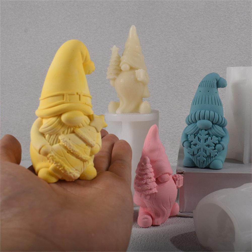 Christmas Dwarf Mold Gnome Silicone Candle Mold DIY Xmas Ornament Supplies Plaster Resin Soap Making Chocolate Ice Baking Tools