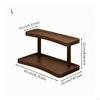 TwoTier Shelf Walnut Coating Tier Desktop Wood Grain 32CM
