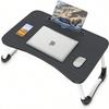 Portable Lap Desk Bed Table Tray, Laptop Stand With Cup Holder & Tablet Slot & Lifting Handle For Working Writing Drawing & Eating