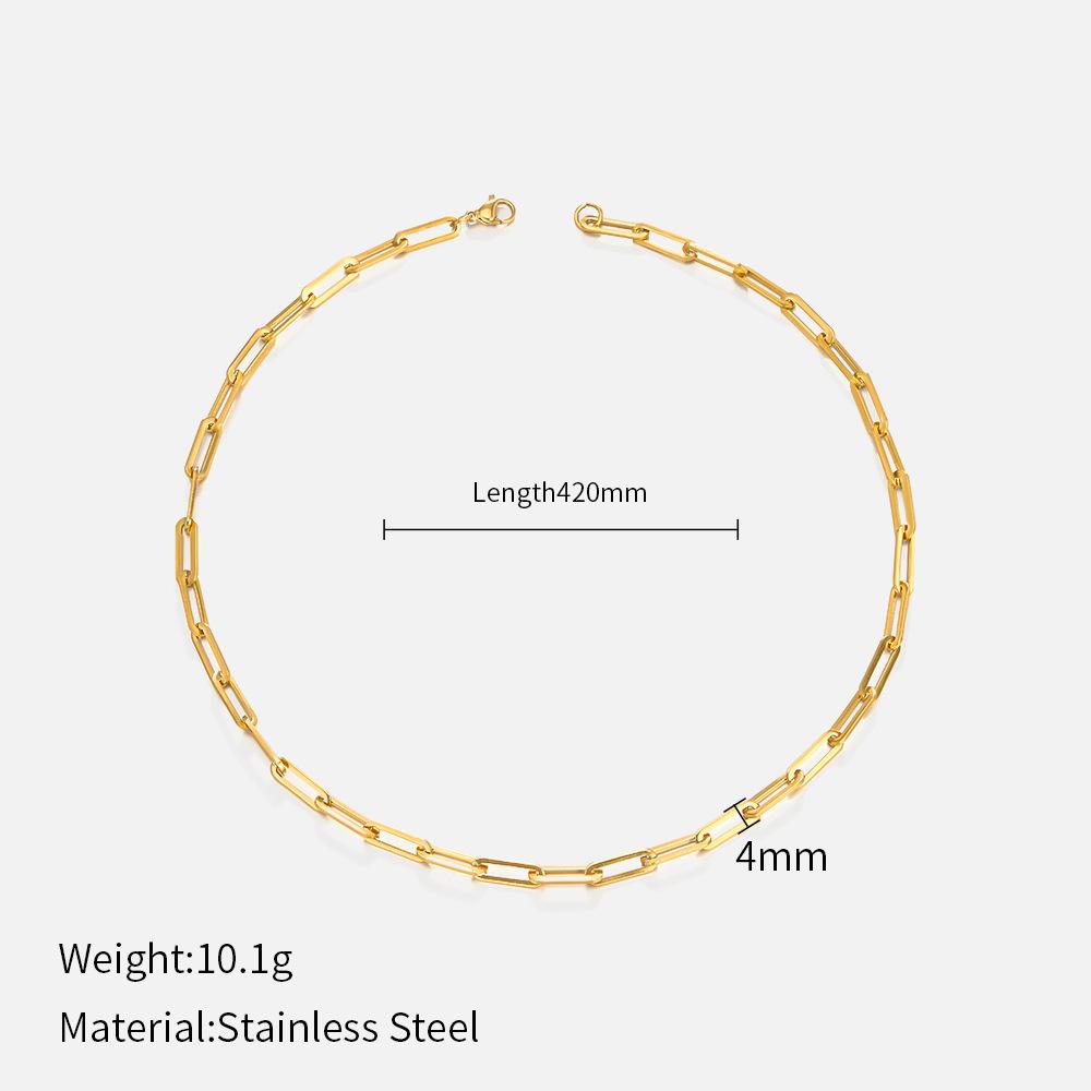 Titanium Steel Gold Collarbone Chain Necklace for Women Fashion Jewelry Gift