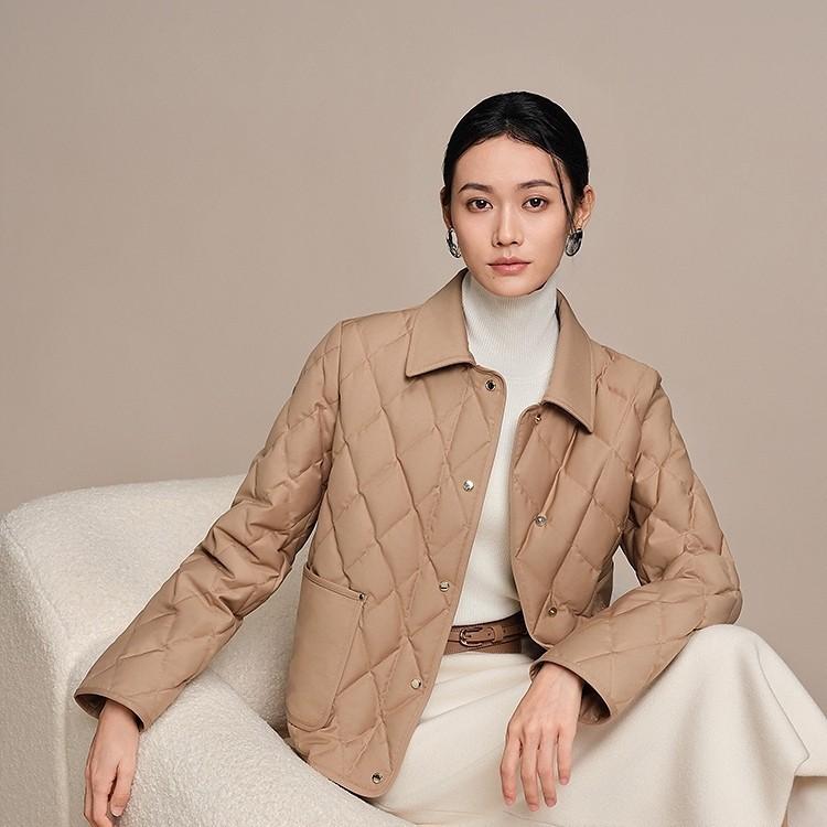 Down jacket women's autumn and winter new fashion lapel women's small fragrant white duck down warm versatile jacket