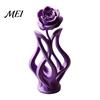 One-piece 3D Printed Vase Rose Sculpture, Hollow Floral Art Figurine with Matte Finish, Bookshelf Decor Piece Minimalist Desk for Living Room Entryway