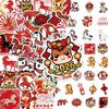 61Pcs Cartoon Year Of The Horse Graffiti Stickers  New Year Decorative Stickers For Laptop Mobile Phone Case Guitar