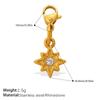 Fashion Light Luxury Diamond Star Moon Sun Lobster Buckle Pendant Stainless Steel Gold Plated DIY Versatile Accessories