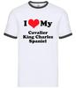 I Love My Cavalier King Charles Spaniel - Mens Ringer - Dog Puppy