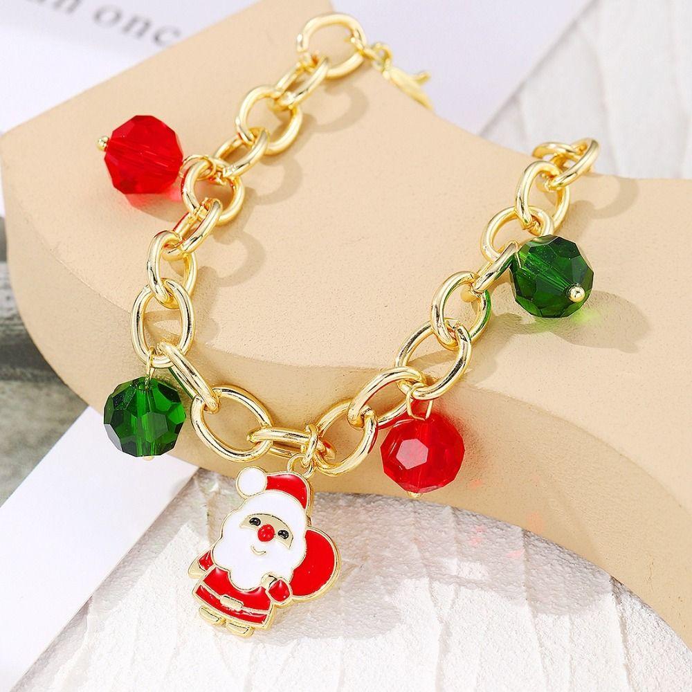 Cartoon Double Layer Christmas Necklace Santa Cartoon Pendant Bracelet  Decoration