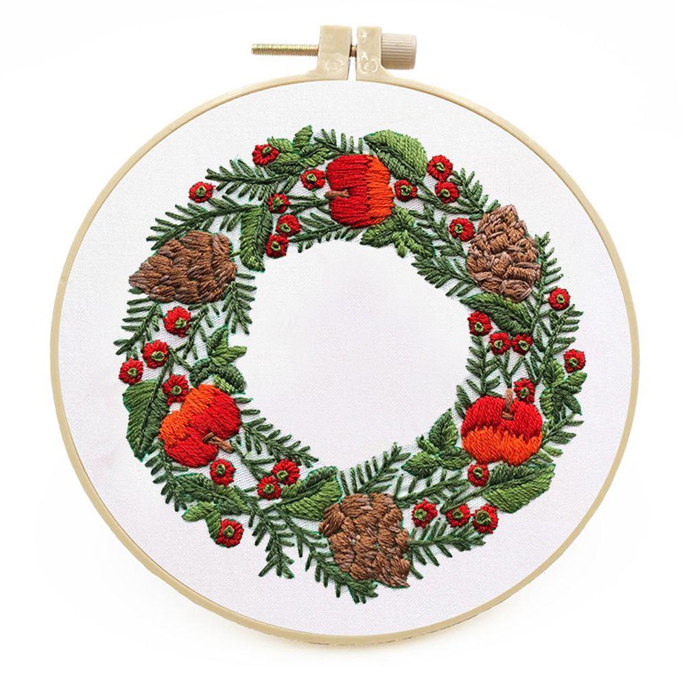Accessories Xmas Patterns DIY Merry Christmas Cross Stitch Kit Embroidery Hoop Christmas Embroidery