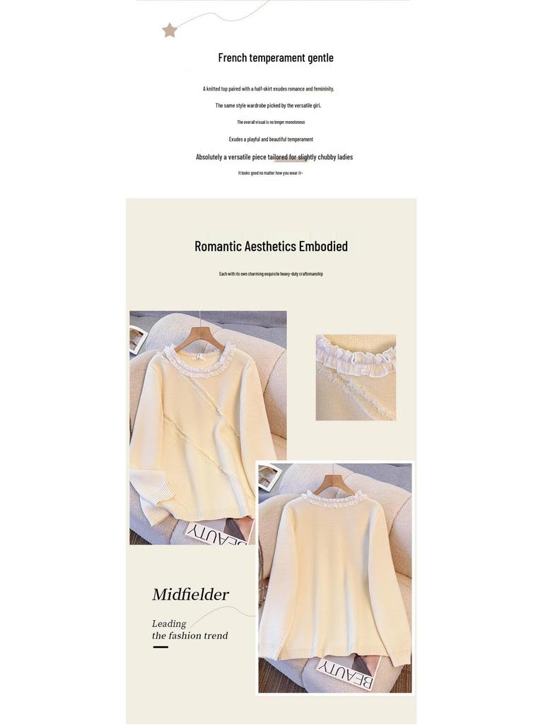 Plus Size Women's Knit Sweater & Skirt Set - Autumn/Winter Design, 130-300 lb Range