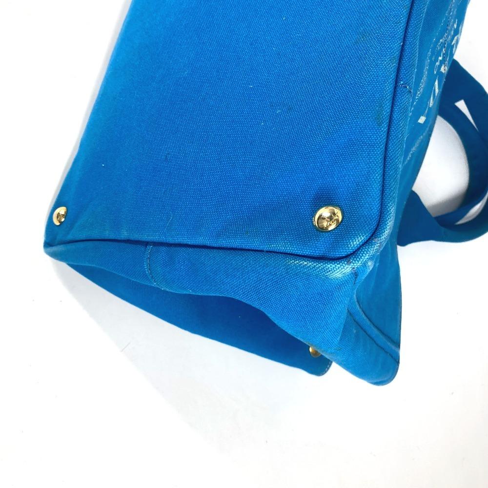 PRADA Canapa logo Bag Shoulder Bag Tote Bag Canvas blue/White