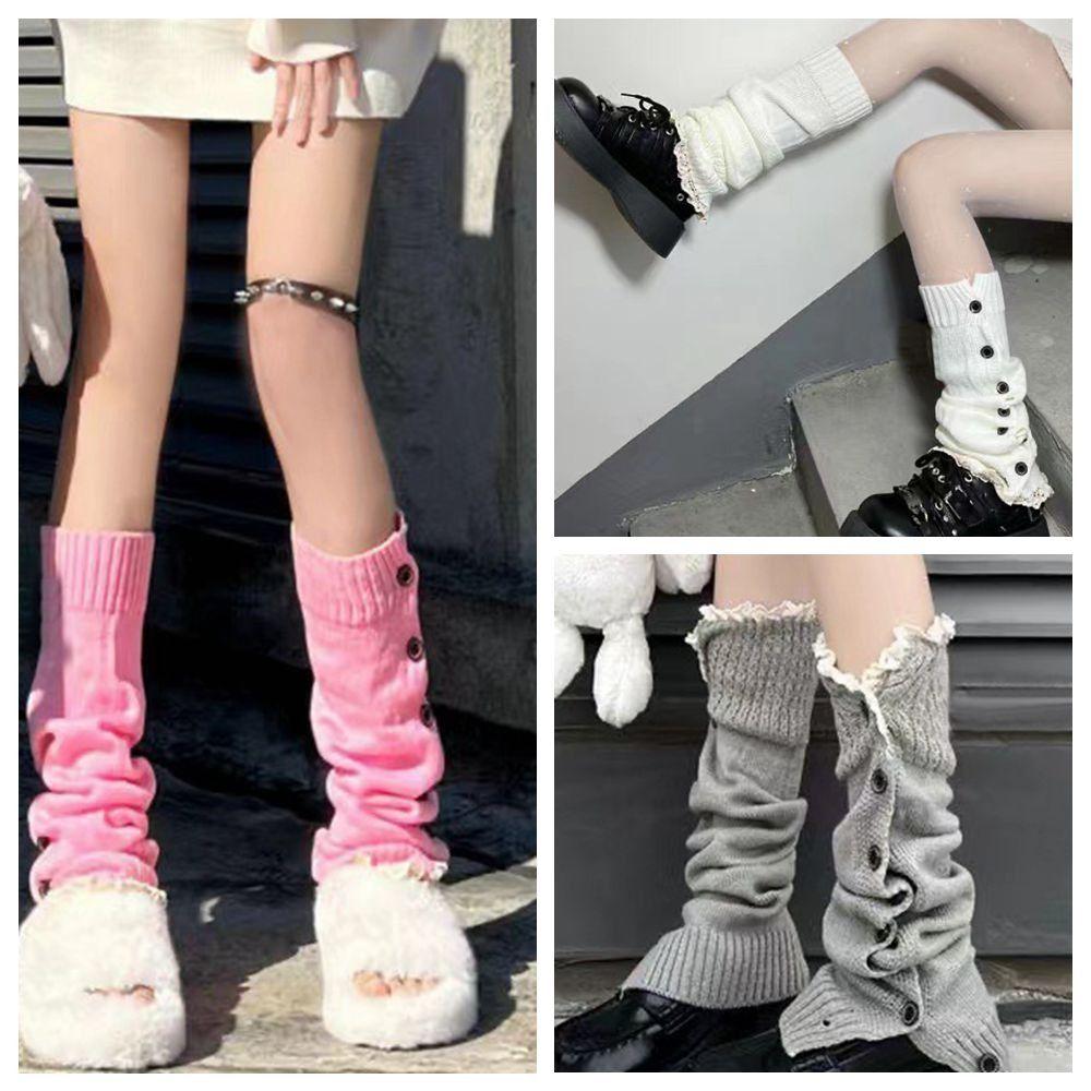 Fiber Knitting Leg Warmer Socks Y2K knitted JK socks New Ankle Warmer