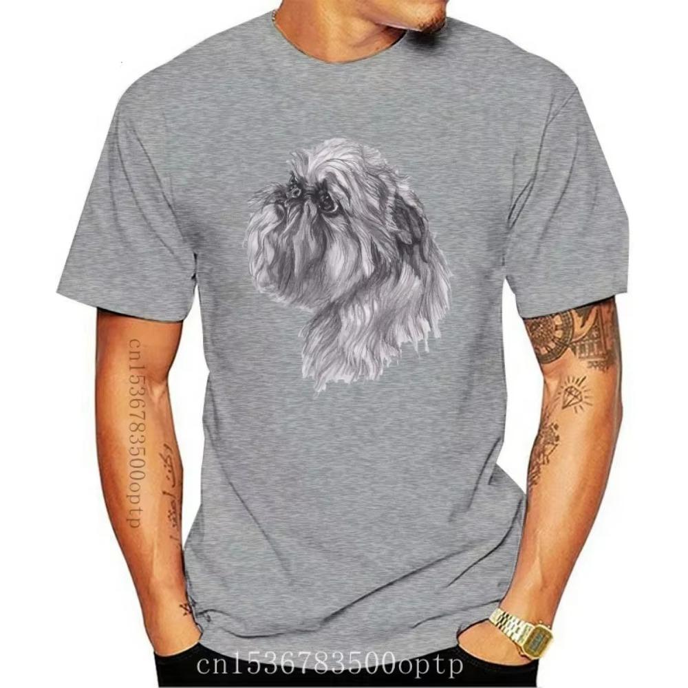 New Brussels Griffon T-Shirts Man O-Neck Summer Fitness Teeneger TShirt Cotton Short Sleeve Graphic Brand Clothing Hip Hop Tee S