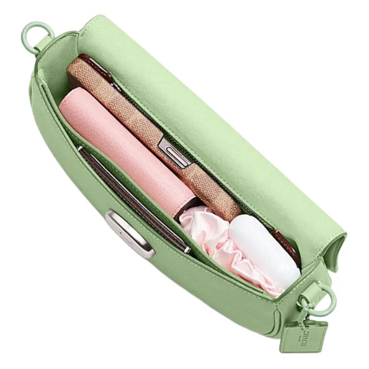 Coach Emmy 23 Logo Lock Closure Leather Saddle Bag Women handbags Light-Pistachio CR666-LHTY6