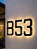 9 Inch Solar LED Illuminated Waterproof House Number Sign Door Address Plate Outdoor Porch Garden Wall Night Light Rechargeable