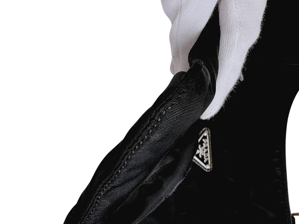 Gebrauchte PRADA Dreieck Logo Crossbody Tessuto Umhängetasche BT0520