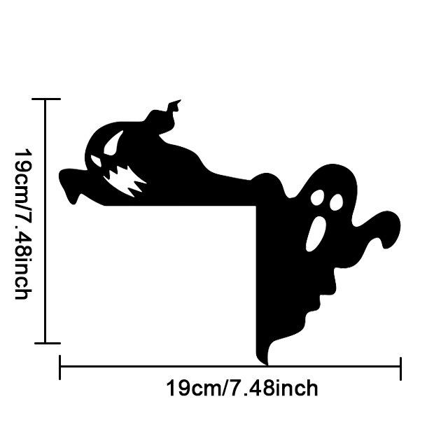 New Halloween Door Corner Decoration Sticker Pvc Self-adhesive Holiday Atmosphere Spider Web Ghost Witch Decal