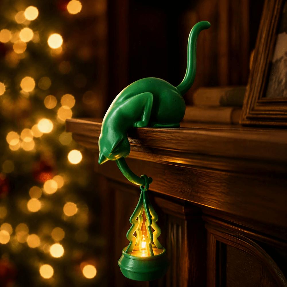 Inverted Hanging Upside Down Cat Figurine Cute Christmas Tree Ornament Home Office Decor