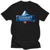 Cotton Teeshirt Man Fashion T Shirts New ZERMATT Matterhorn Switzerland Skiing T-Shirt Male O-neck Short Sleeve Casual Tops