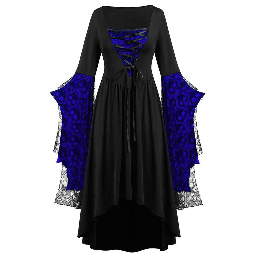 2023 Halloween Skull Lace Strappy Dress for Women