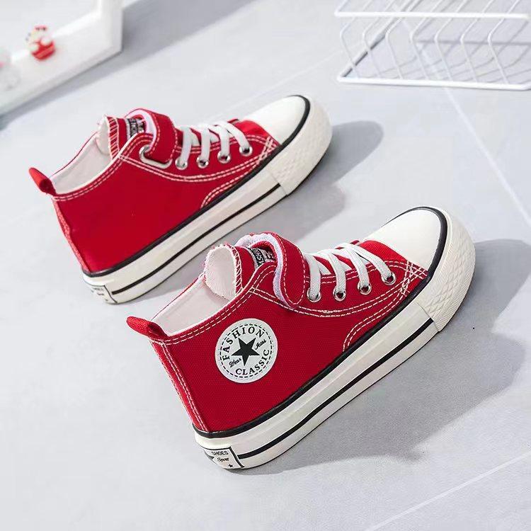 Children's High-Top Canvas Shoes Boy's Cloth Shoes Girls' Sneakers