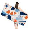Love Symbol Pattern Digital-printed Polyester Superfine Fiber Double-sided Fleece Beach Vacation Bath Towel, Beach Towel
